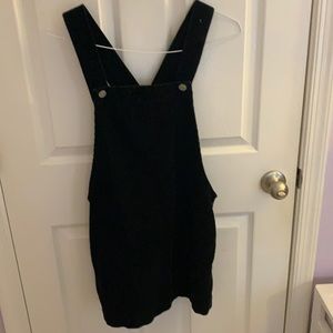 Black corduroy mini dress